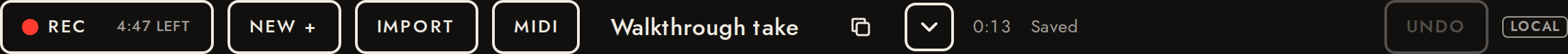 ⧉ beside the take name: Duplicate.